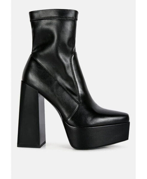 whippers patent pu high platform ankle boots