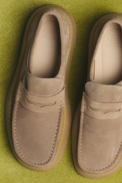 Clarks® x zara leather loafers
