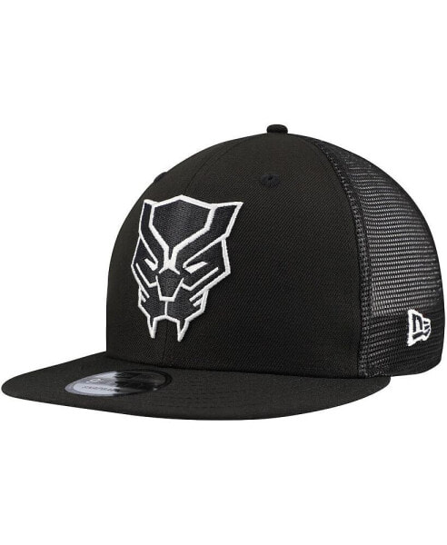 Men's Black Black Panther 9FIFTY Snapback Trucker Hat