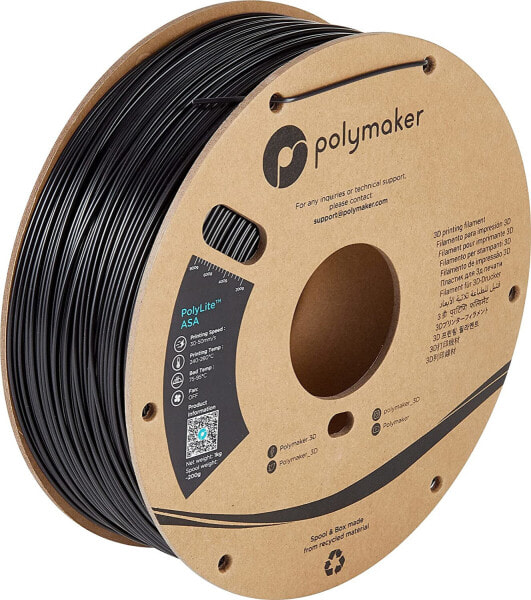 Материал для печати ПолиЛайт ASA 1,75 мм, 1 кг - черный Polymaker