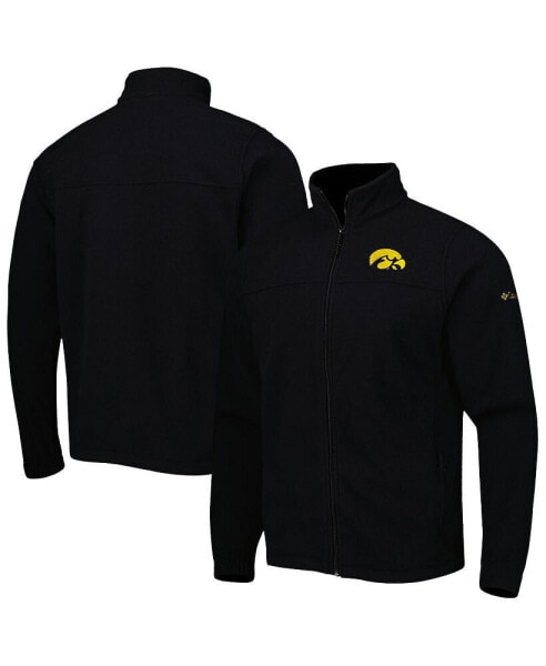 Men's Black Iowa Hawkeyes Flanker III Fleece Team Full-Zip Jacket