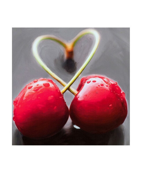 Roderick Stevens Cherry Heart Canvas Art - 15.5" x 21"