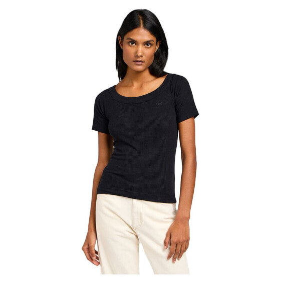 LEE Off The Shoulder Rib short sleeve T-shirt