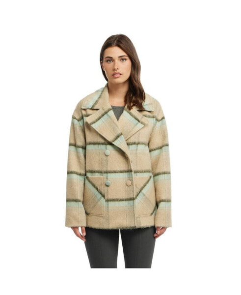 Women's Novelty Plaid Peacoat