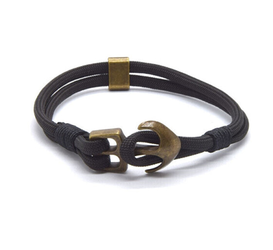 Black paracord bracelet with Anchor