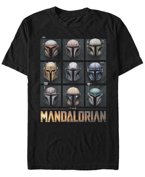 Men's Mando Helmet Boxup Short Sleeve Crew T-shirt