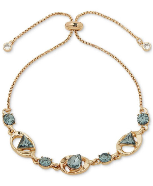 Gold-Tone Mixed Stone Slider Bracelet