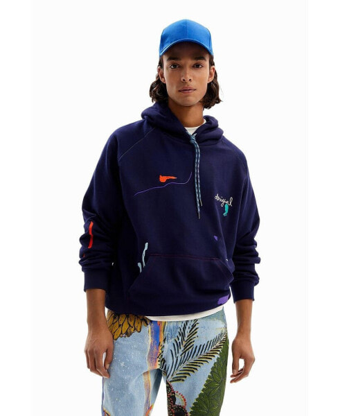 Men's Paint embroidery hoodie