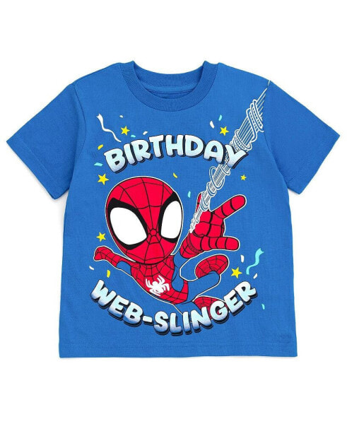 Toddler Boys Spidey and His Amazing Friends Birthday T-Shirt to (2T - 10-12)