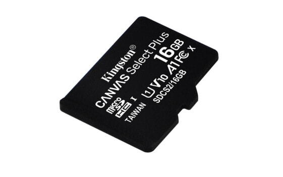 Kingston Canvas Select Plus - 16 GB - MicroSDHC - Class 10 - UHS-I - 100 MB/s - Class 1 (U1)
