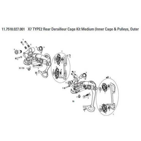 SRAM X7 Rear Derailleur Cage Medium