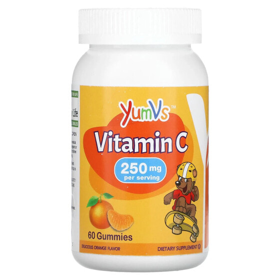 Детские витамины YumV's, вкус апельсина, 250 мг, 60 жевательных конфет