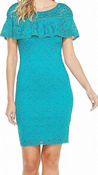 Laundry by Shelli Segal 154066 Women's Stretch Lace Dress Tropical Green Sz. 0