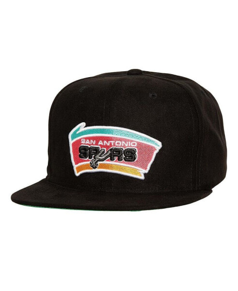 Men's Black San Antonio Spurs Sweet Suede Snapback Hat