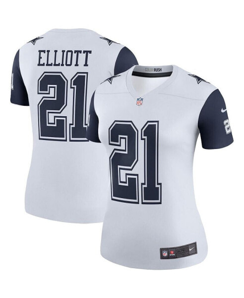 Women's Ezekiel Elliott White Dallas Cowboys Color Rush Legend Player Jersey