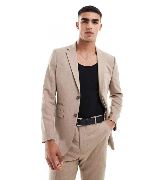 Selected Homme Neil regular fit suit jacket in cream