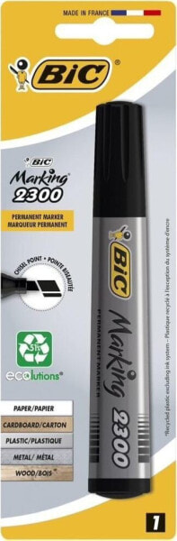 Bic MARKER PERMANENTNY 2300 CZARNY ŚCIĘTA KOŃCÓWKA BLISTER 1 880327