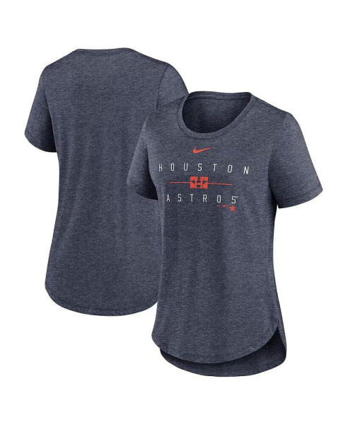 Nike Women's Heather Navy Houston Astros Knockout Team Stack Tri-Blend T-Shirt