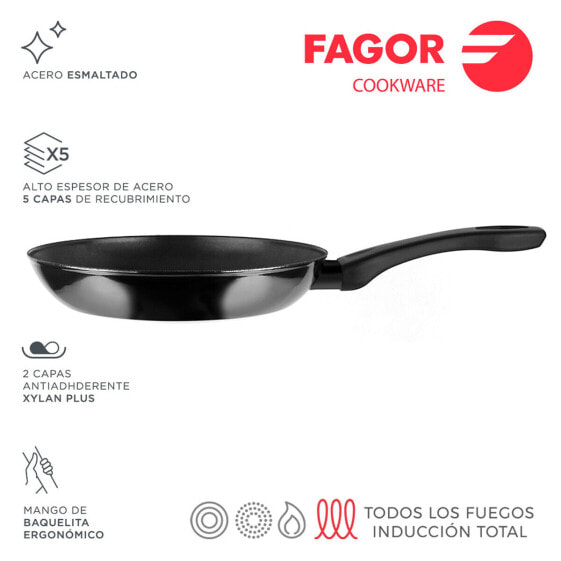 Сковорода индукционная FAGOR Indutherm Черная эмалированная сталь (Ø 26 см)