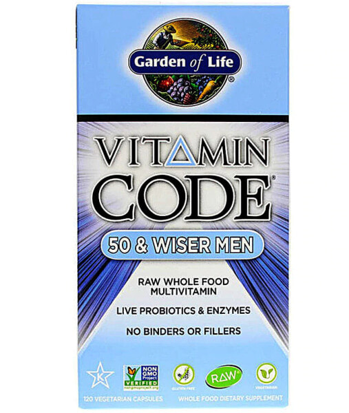 Garden of Life Vitamin Code RAW 50 and Wiser Men Цельнопищевые мультивитамины для мужчин 50+ 120 капсул