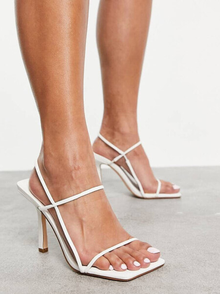 Public Desire Rayelle heeled sandals with square toes in white