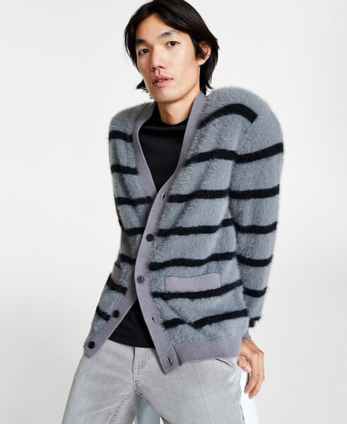 Men's Tyler Regular-Fit Striped Cardigan, Created for Macy's