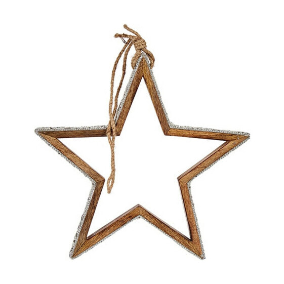 Новогоднее украшение Звезда Пурпурин Силуэт 28,5 x 6 x 56 cm Серебристый Деревянный
