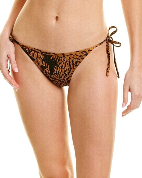 Montce Scrunch Tie-Up String Bikini Bottom Women's Brown L