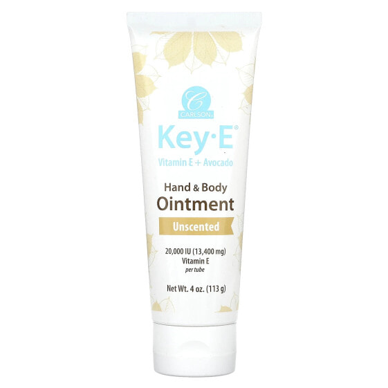 Key-E Hand & Body Ointment, Unscented, 13,400 mg (20,000 IU), 4 oz (113 g)