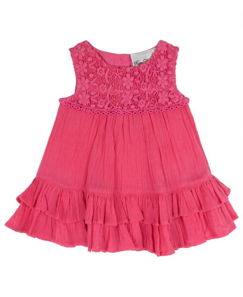 Baby Girl Crochet and Gauze Dress