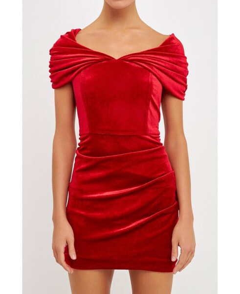 Women's Velvet Mini Dress