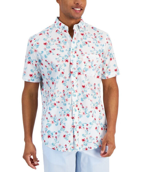 Men's Hibiscus Floral Poplin Shirt, Created for Macy's