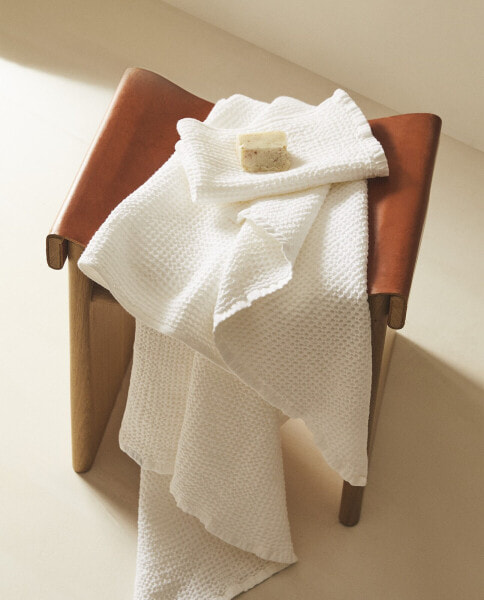 Waffle-knit cotton towel