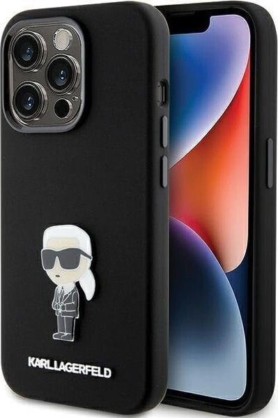 Karl Lagerfeld Karl Lagerfeld KLHCP15XSMHKNPK iPhone 15 Pro Max 6.7" czarny/black Silicone Ikonik Metal Pin