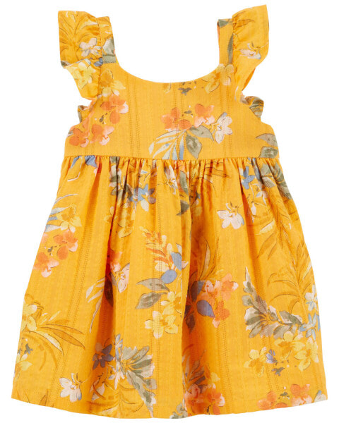 Baby Floral Print Seersucker Babydoll Dress 3M