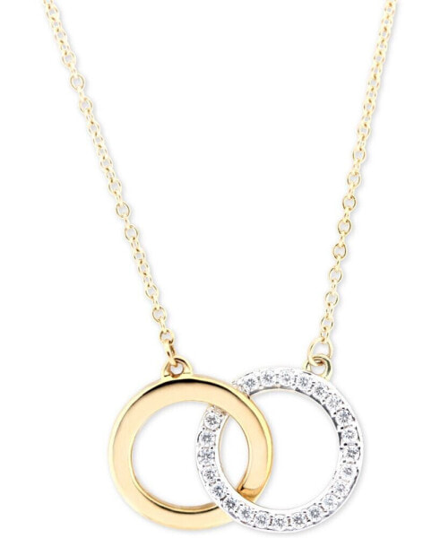 Diamond Double Circle Pendant Necklace (1/6 ct. t.w.) in in 10k Gold, Created for Macy's