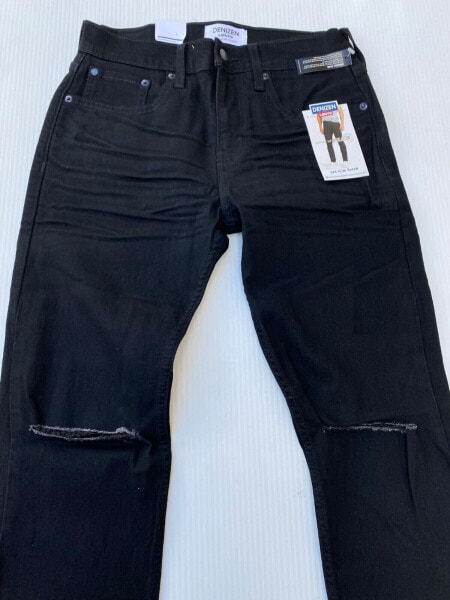 DENIZEN From Levi's 286 Taper Jeans Men's Cruise Black Denim Slim Fit Size 33X32