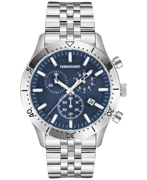 Salvatore Men's Swiss Chronograph Master Stainless Steel Bracelet Watch 43mm