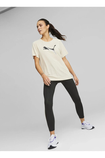 Футболка женская PUMA 67306688 EVOSTRIPE Tee Кремевая Байковый воротник Regular Fit