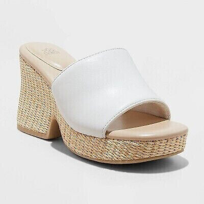 Women's Charlene Raffia Wedge Heels - Wild Fable Cream 6