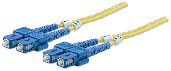 Intellinet Fiber Optic Patch Cable - OS2 - SC/SC - 5m - Yellow - Duplex - Single-Mode - 9/125 µm - LSZH - Fibre - Lifetime Warranty - Polybag - 5 m - OS2 - SC - SC