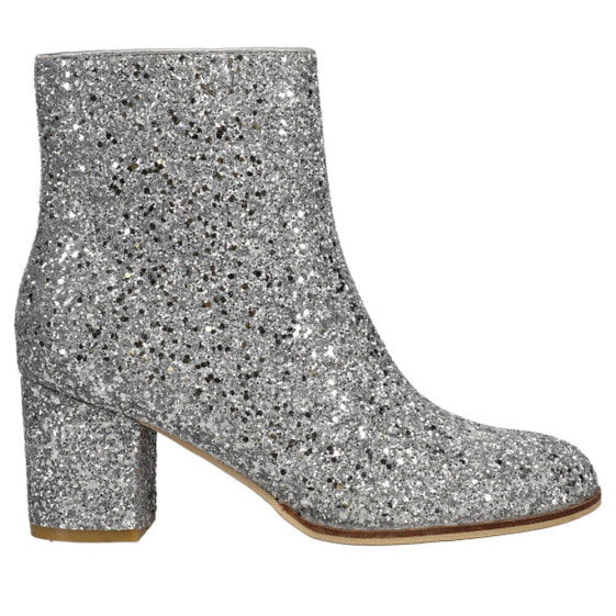 Corkys Razzle Dazzle Glitter Zippered Booties Womens Silver Casual Boots 81-0013