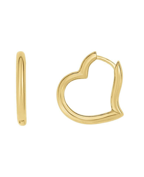 18K Gold Plated Heart Hoop Earring