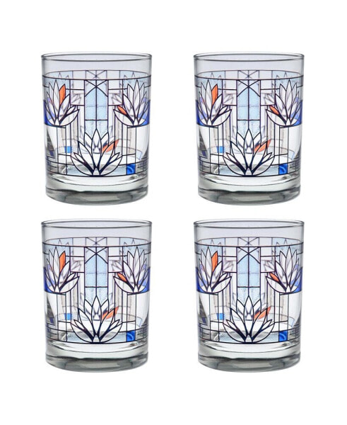 Frank Lloyd Wright Water Lilies Double Old Fashioned Glass - Set of 4