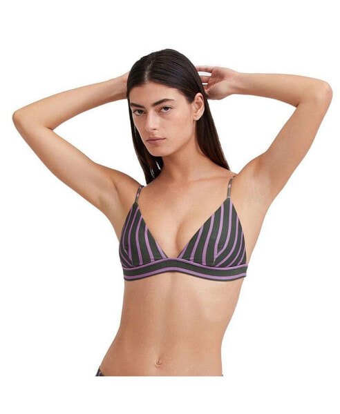 Plus Size Textured Triangle bikini bra swim top