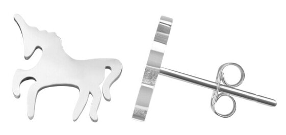 Дизайнерские стальные серьги Unicorn