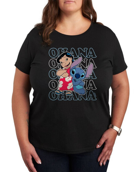 Trendy Plus Size Lilo and Stitch Graphic T-shirt