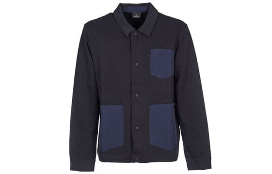 Paul Smith FW21 对比拼接衬衫式夹克外套 男款 深蓝色 / Куртка Paul Smith FW21 M2R-974U-G21368-49