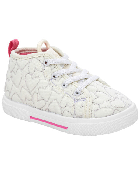 Toddler Heart Print Recycled High-Top Sneakers 4