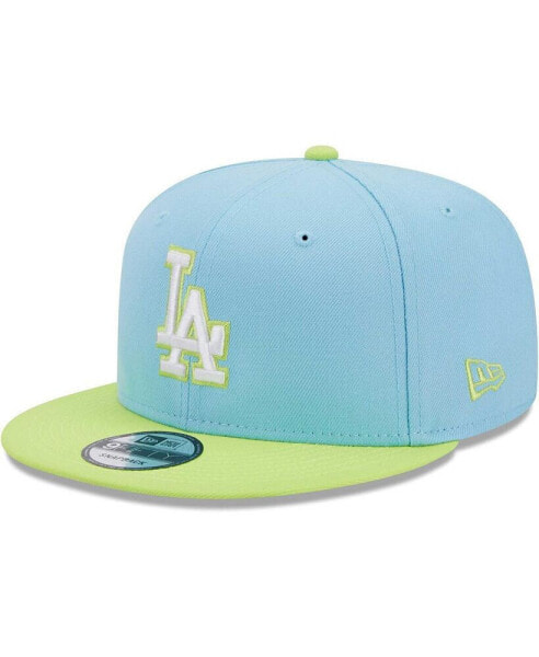 Men's Light Blue and Neon Green Los Angeles Dodgers Spring Basic Two-Tone 9FIFTY Snapback Hat